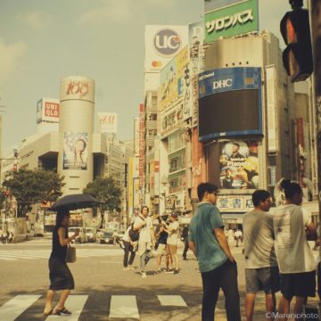 渋谷スクランブル交差点の撮影隊